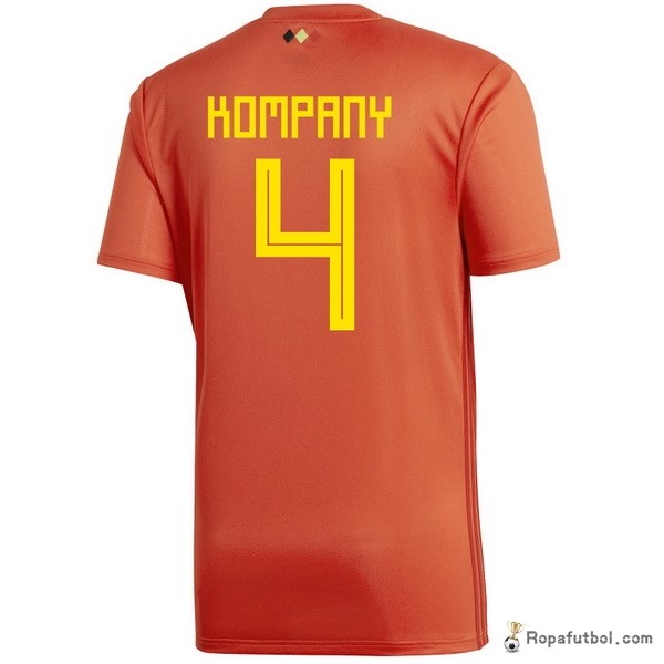 Camiseta Belgica Replica Primera Ropa Kompany 2018 Rojo